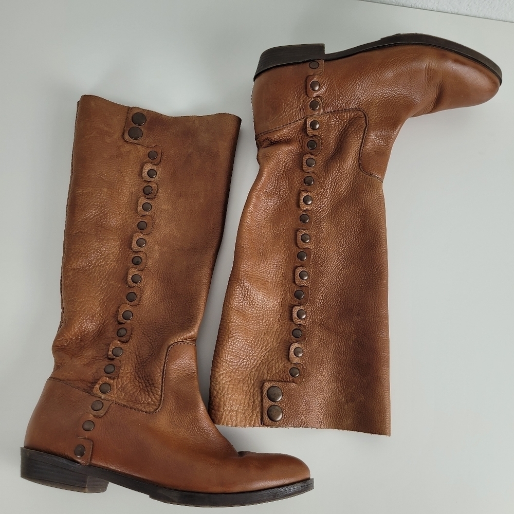 Nine West vintage brown studded ridding boots - Picture 2 of 11